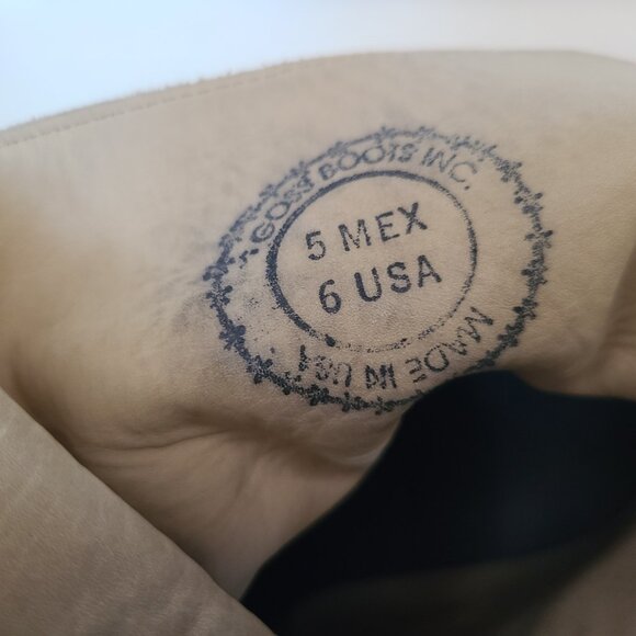 Vtg Goss Red Leather Ostrich Boots 6 Stiletto Pointed Toe Western Witchy Cowboy - Picture 6 of 16